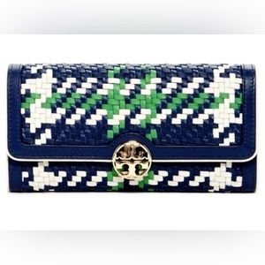 Tory Burch duet woven envelope continental wallet NWT